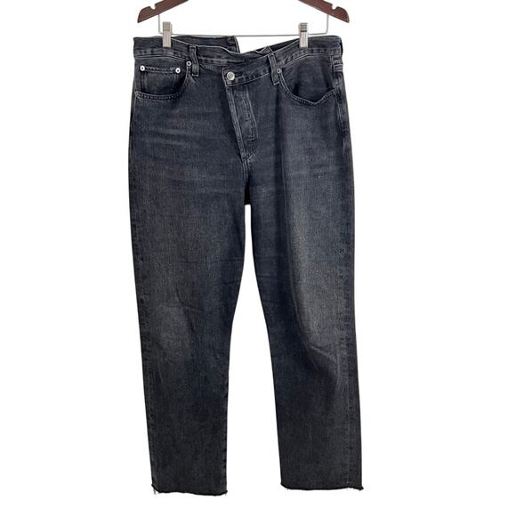 Agolde Criss Cross Straight Jeans Black Women Size 30 - Picture 2 of 11